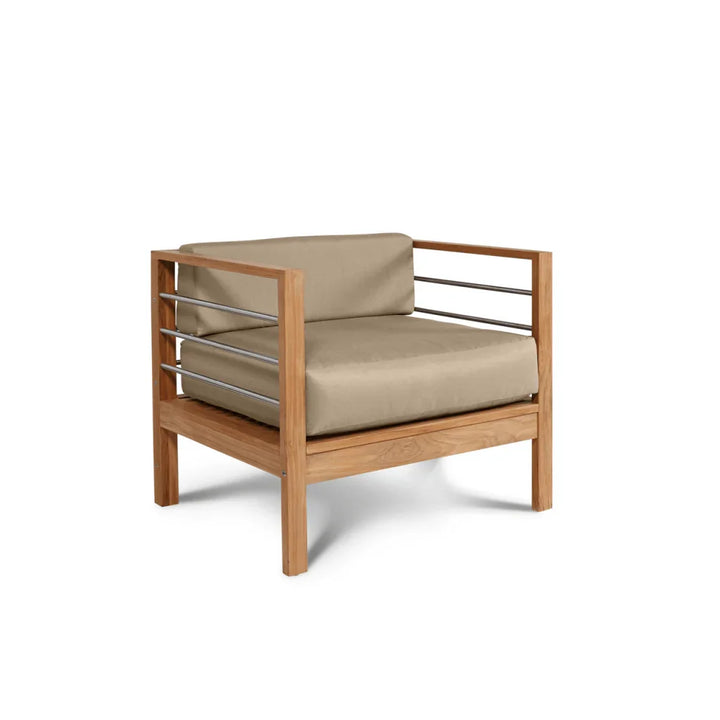 SoHo Teak Patio Deep Sofa Set with Sunbrella 4PC - LOOMLAN - HiTeak - Outdoor Sofas & Loveseats