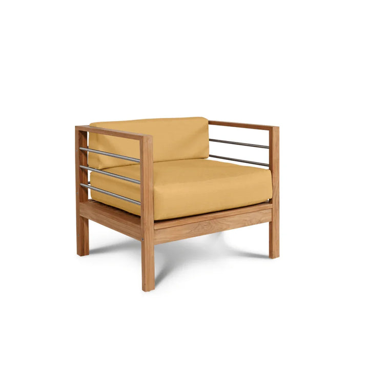 SoHo Teak Patio Deep Sofa Set with Sunbrella 4PC - LOOMLAN - HiTeak - Outdoor Sofas & Loveseats