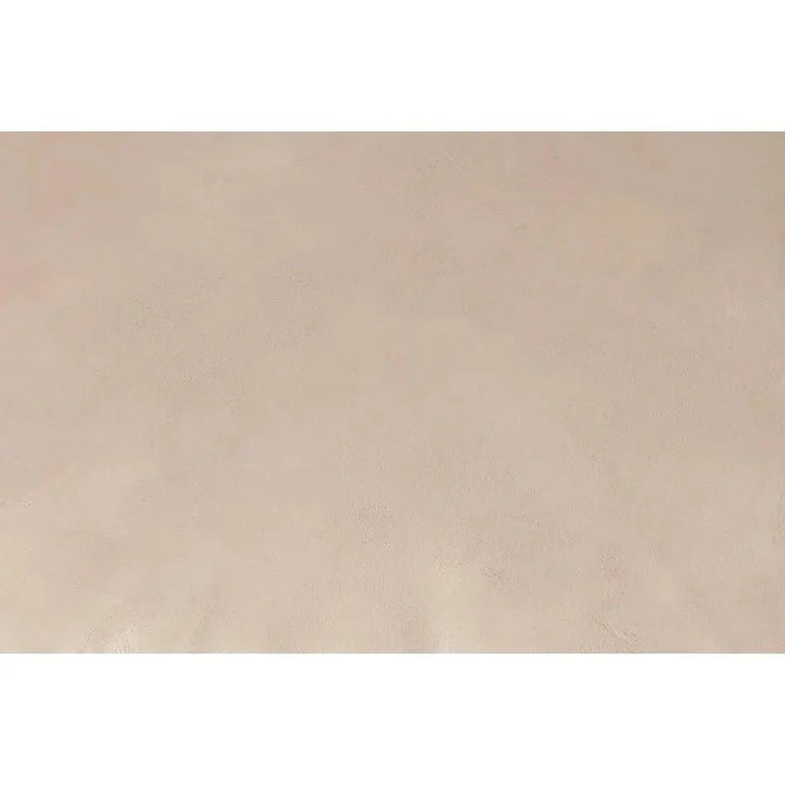 Soccerball Leather Beige Stool - LOOMLAN - Sarreid - Poufs and Stools