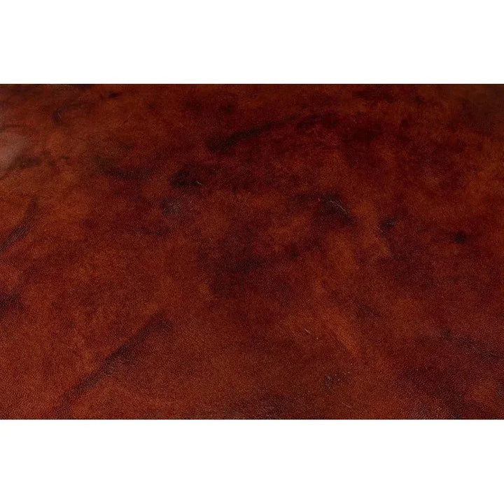 Soccerball Round Leather Stool - LOOMLAN - Sarreid - Poufs and Stools