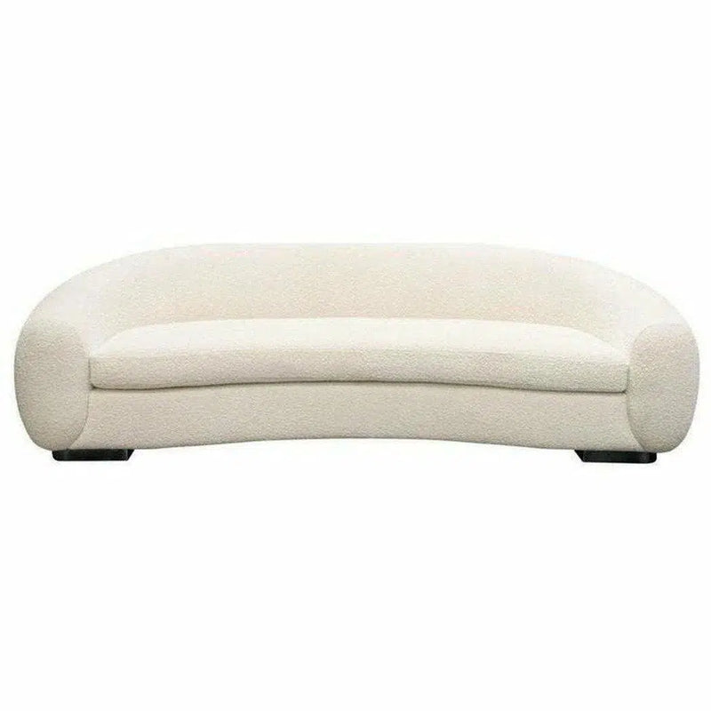 Sofa in Bone Boucle Textured Fabric Contoured Arms & Back Sofas & Loveseats LOOMLAN By Diamond Sofa