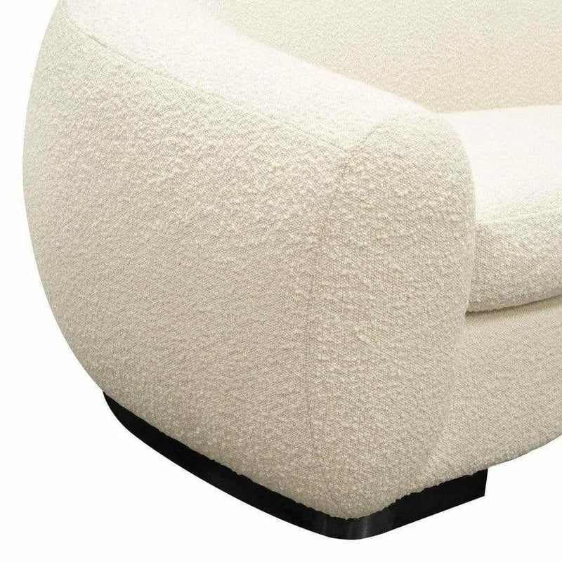 Sofa in Bone Boucle Textured Fabric Contoured Arms & Back Sofas & Loveseats LOOMLAN By Diamond Sofa