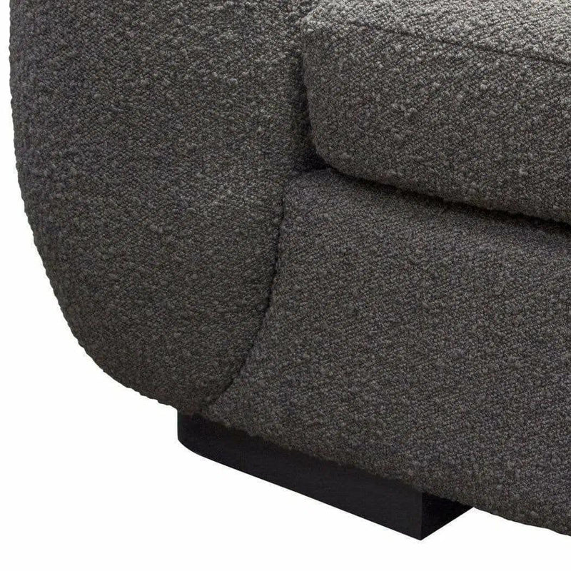 Sofa in Charcoal Boucle Textured Fabric Contoured Arms & Back Sofas & Loveseats LOOMLAN By Diamond Sofa