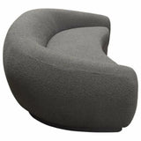 Sofa in Charcoal Boucle Textured Fabric Contoured Arms & Back Sofas & Loveseats LOOMLAN By Diamond Sofa