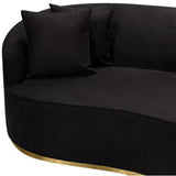 Sofa in Black Suede Velvet Gold Accent Trim Sofas & Loveseats LOOMLAN By Diamond Sofa