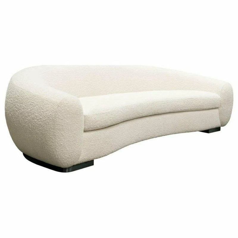 Sofa in Bone Boucle Textured Fabric Contoured Arms & Back Sofas & Loveseats LOOMLAN By Diamond Sofa