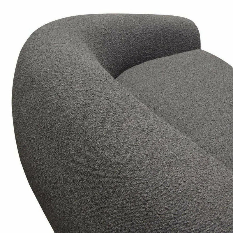 Sofa in Charcoal Boucle Textured Fabric Contoured Arms & Back Sofas & Loveseats LOOMLAN By Diamond Sofa