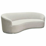 Sofa in Light Cream Fabric Silver Accent Trim Sofas & Loveseats LOOMLAN By Diamond Sofa