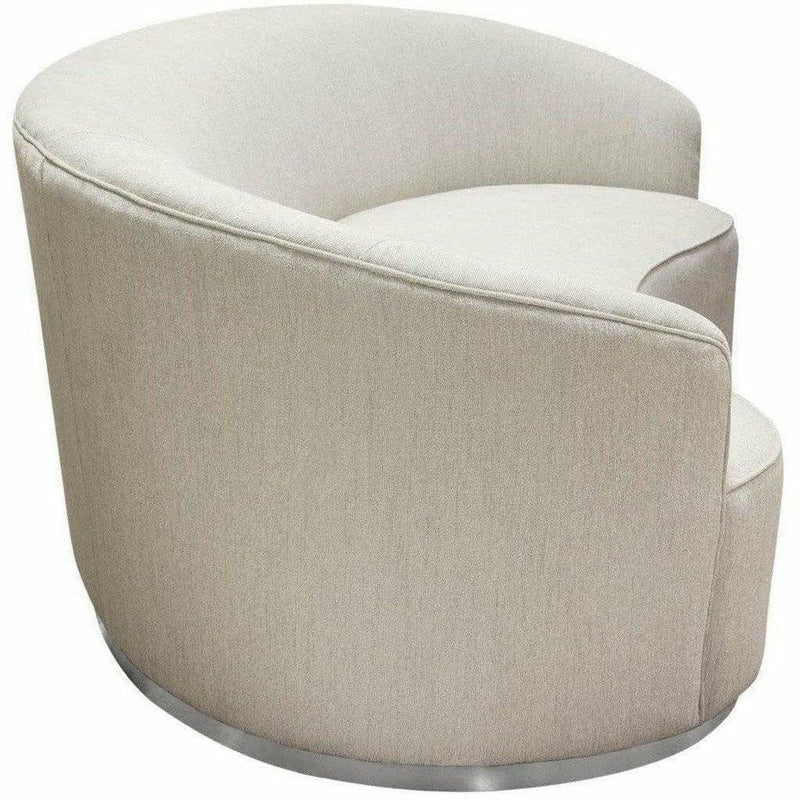 Sofa in Light Cream Fabric Silver Accent Trim Sofas & Loveseats LOOMLAN By Diamond Sofa