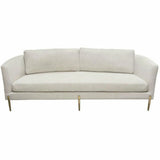 Sofa in Light Cream Fabric with Gold Metal Legs Sofas & Loveseats LOOMLAN By Diamond Sofa