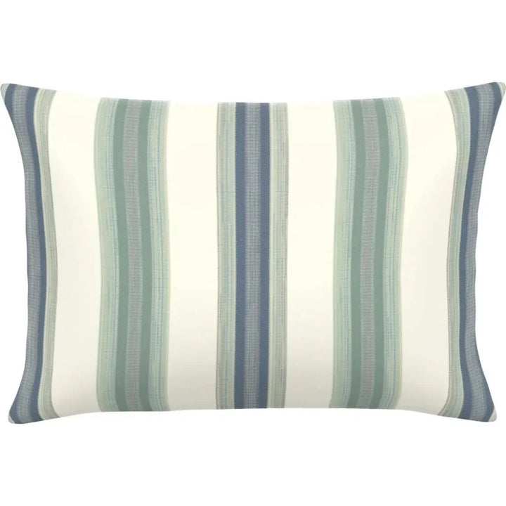 Soft Stripe Spa Handmade Outdoor Pillow-Outdoor Pillows-Earnest Collection-20"x13" Lumbar-LOOMLAN