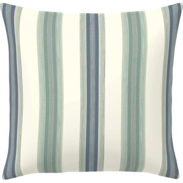 Soft Stripe Spa Handmade Outdoor Pillow-Outdoor Pillows-Earnest Collection-20" Square-LOOMLAN