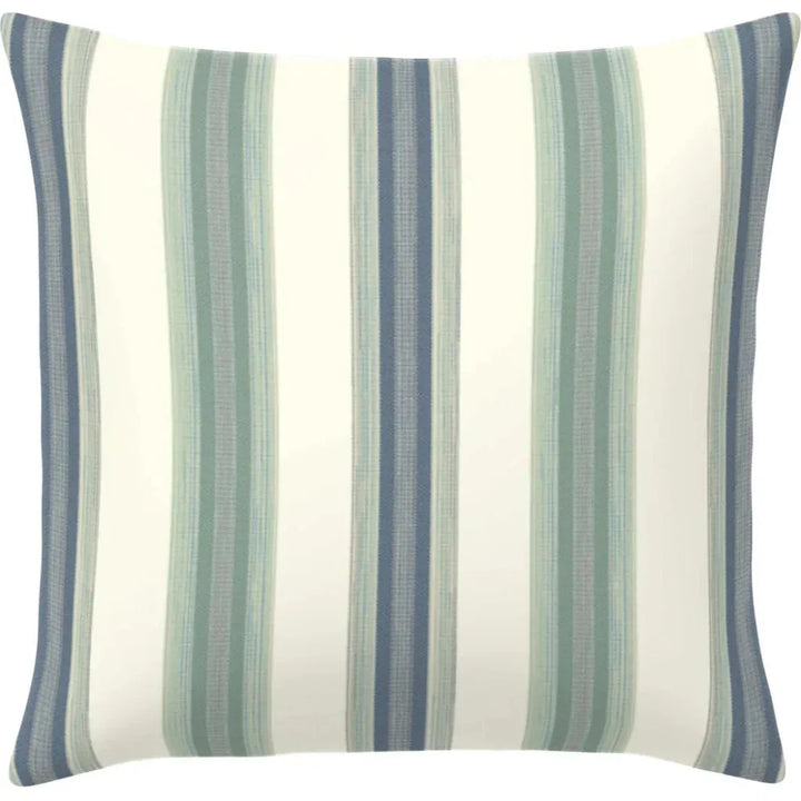 Soft Stripe Spa Handmade Outdoor Pillow-Outdoor Pillows-Earnest Collection-20" Square-LOOMLAN