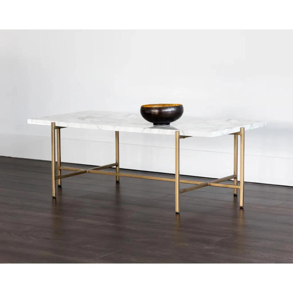 Solana Marble Top Iron Coffee Table