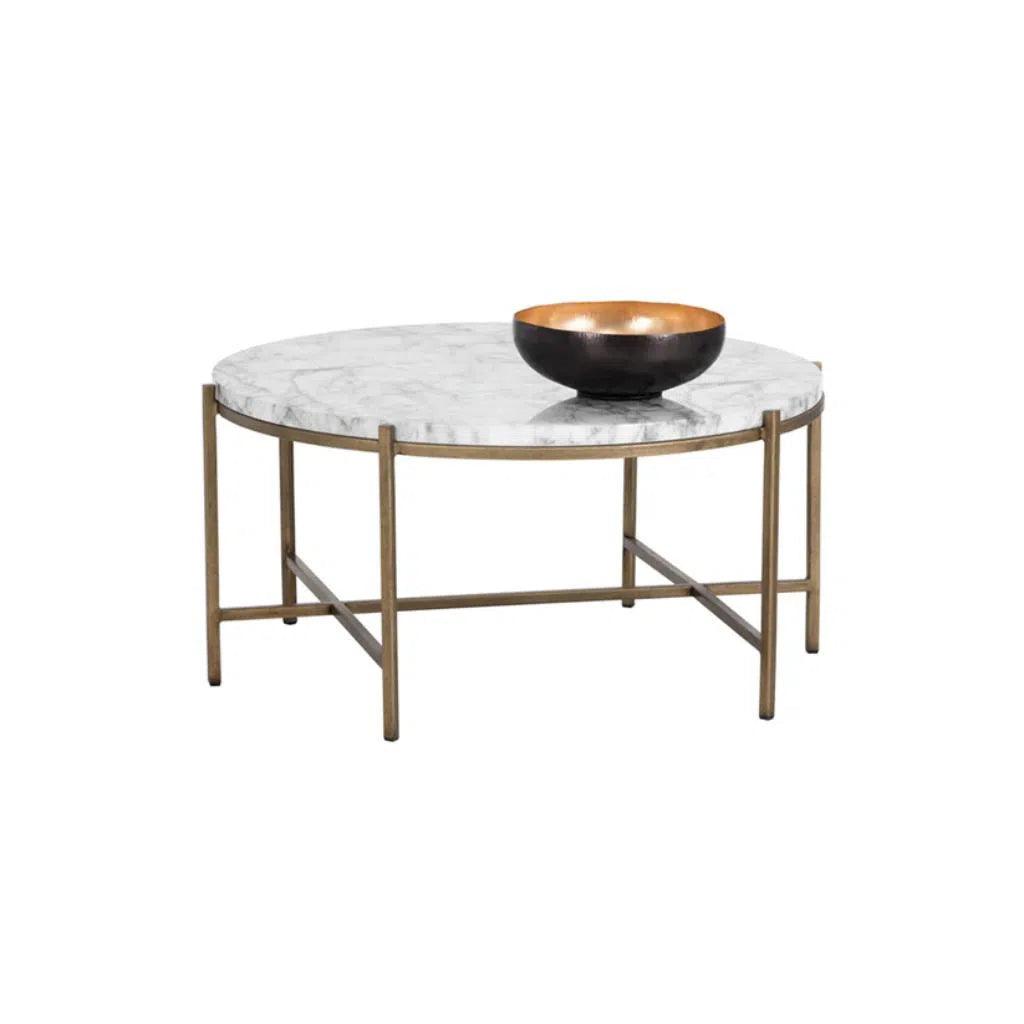 Solana Marble Top Iron Coffee Table