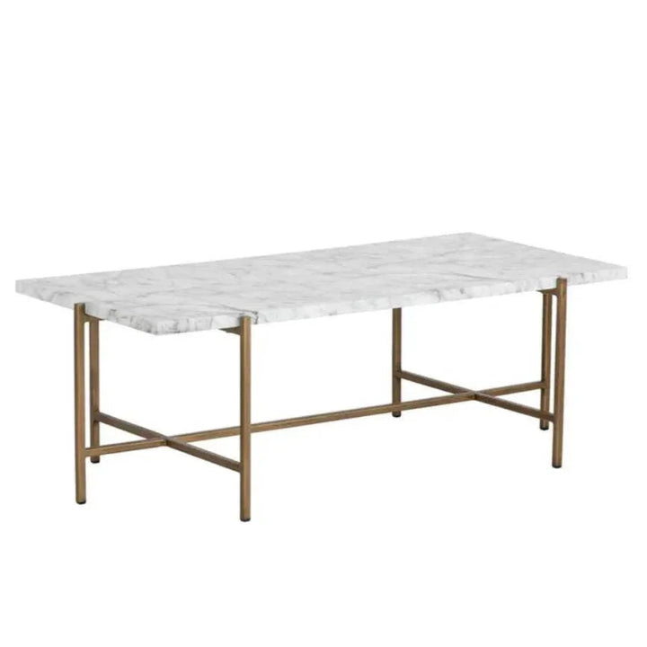 Solana Marble Top Iron Coffee Table - LOOMLAN - SUNPAN - Coffee Tables