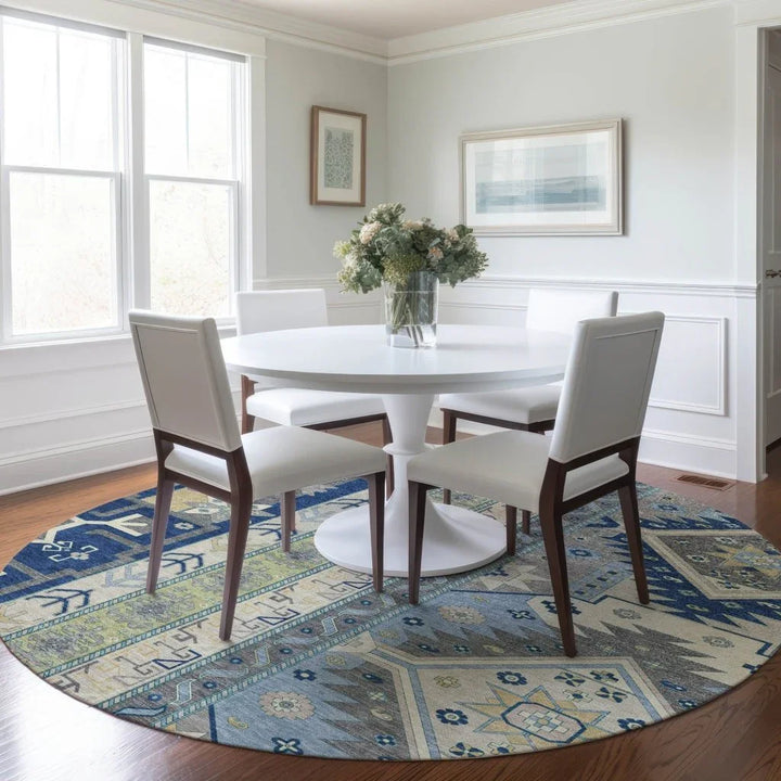 Solara Blue Washable Indoor-Outdoor Rug-Outdoor Rugs-LOOMLAN Rugs-LOOMLAN