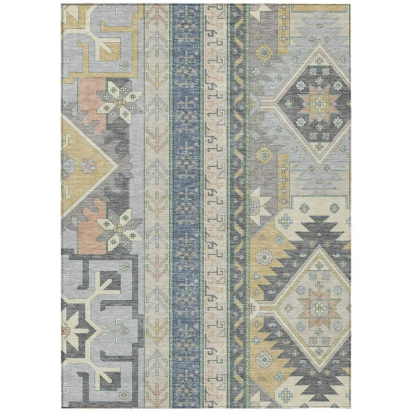 Solara Gray Washable Indoor-Outdoor Rug-Outdoor Rugs-LOOMLAN Rugs-2'6" x 3'10"-LOOMLAN