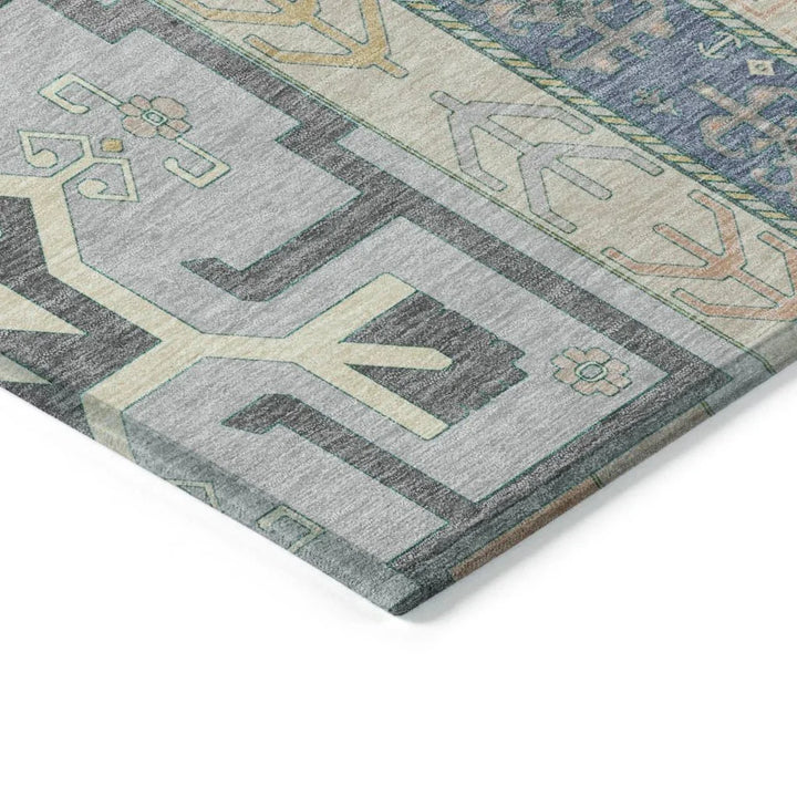 Solara Gray Washable Indoor-Outdoor Rug-Outdoor Rugs-LOOMLAN Rugs-LOOMLAN