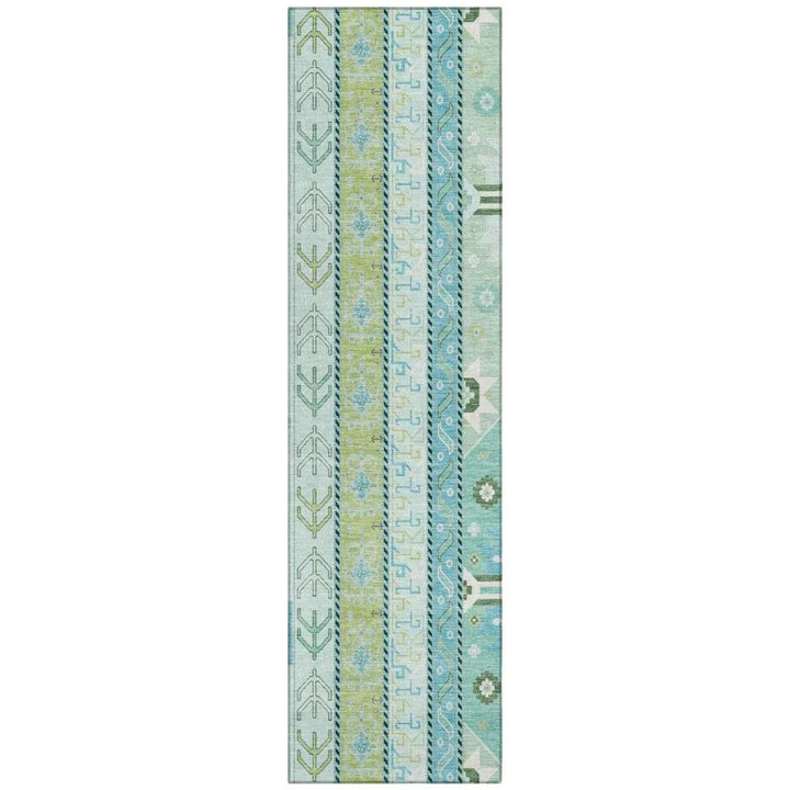 Solara Green Washable Indoor-Outdoor Rug-Outdoor Rugs-LOOMLAN Rugs-2'3" x 7'6"-LOOMLAN