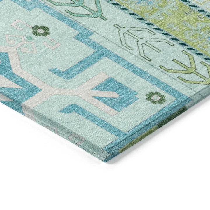 Solara Green Washable Indoor-Outdoor Rug-Outdoor Rugs-LOOMLAN Rugs-LOOMLAN