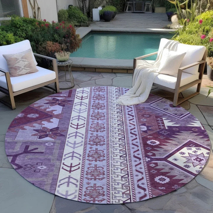 Solara Purple Washable Indoor-Outdoor Rug-Outdoor Rugs-LOOMLAN Rugs-LOOMLAN