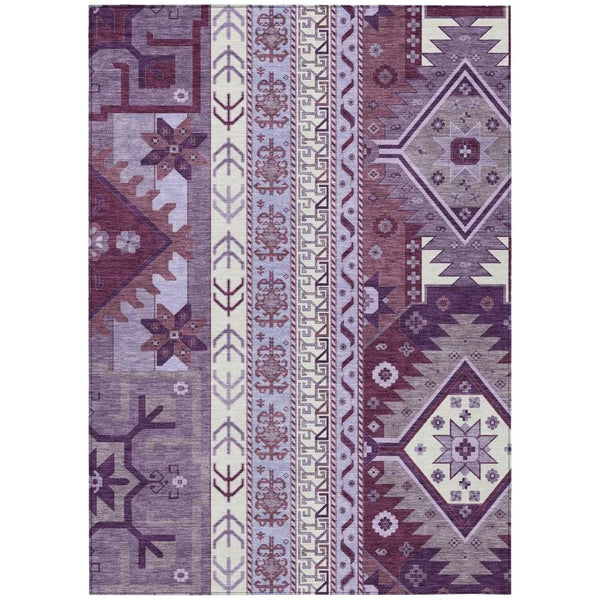 Solara Purple Washable Indoor-Outdoor Rug-Outdoor Rugs-LOOMLAN Rugs-2'6" x 3'10"-LOOMLAN