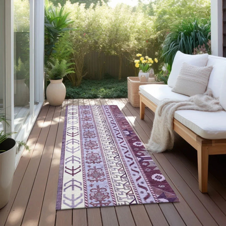 Solara Purple Washable Indoor-Outdoor Rug-Outdoor Rugs-LOOMLAN Rugs-LOOMLAN