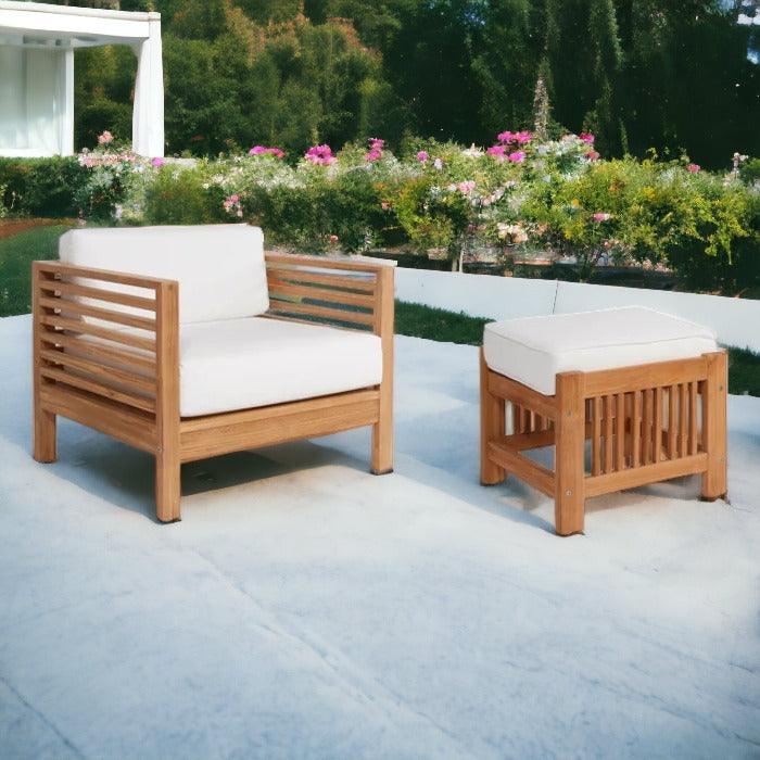 Soleil 2-piece Teak Outdoor Lounge Set with Sunbrella Cushions-Outdoor Lounge Sets-HiTeak-LOOMLAN