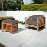 Soleil 2PC Teak Outdoor Lounge Set Sunbrella Cushion-Outdoor Lounge Sets-HiTeak-LOOMLAN