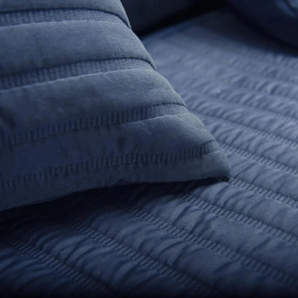 Solid Blue Quilt Two Shams Blackberry Grove