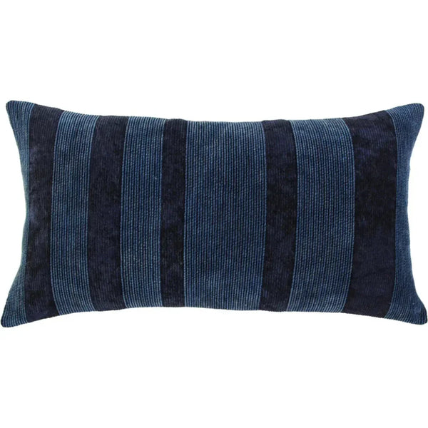 Solid Indigo Lumbar Pillow With Insert - LOOMLAN - LOOMLAN - Throw Pillows