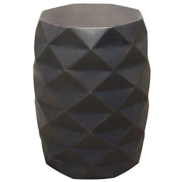 Solid Mango Wood Accent Table in Grey Finish Geometric Motif Side Tables LOOMLAN By Diamond Sofa