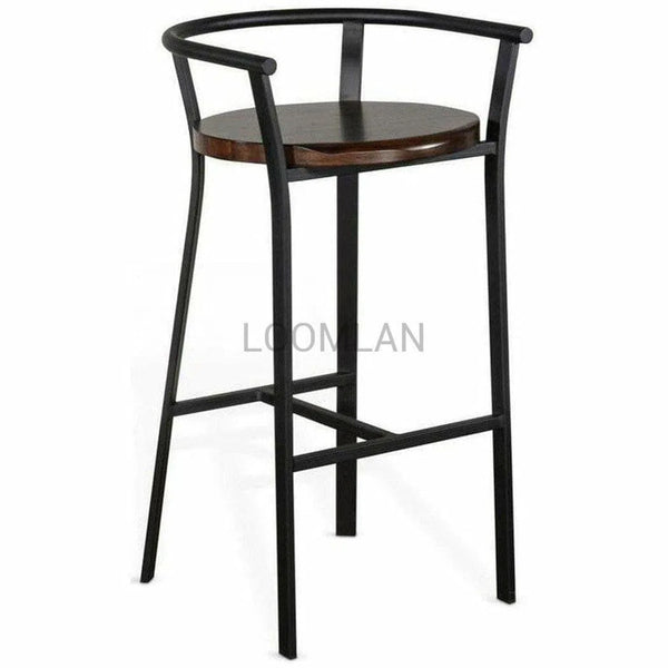 Solid Wood 30"H Bar Height Barstool Wood Seat Bar Stools LOOMLAN By Sunny D