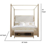Solid Wood Boca Grande King Upholstered Canopy Bed Beds LOOMLAN By Panama Jack