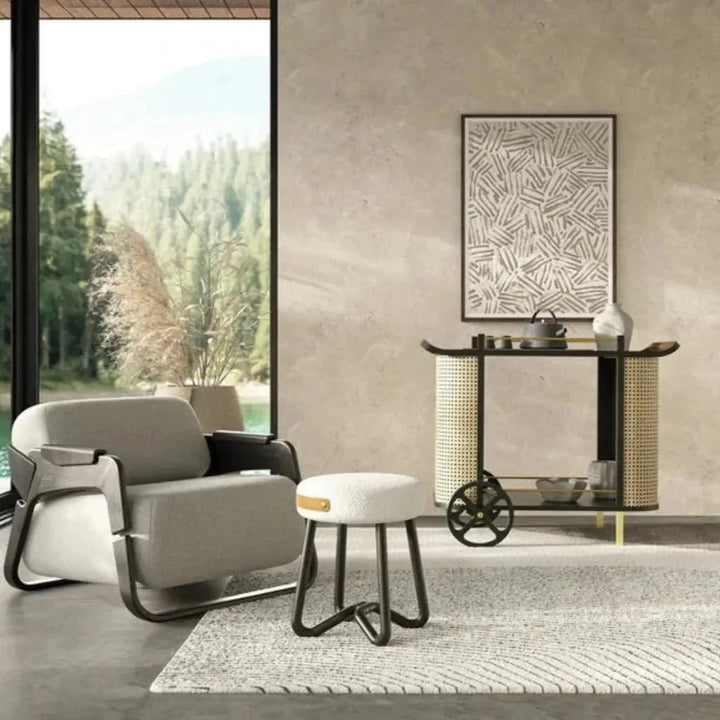 Solid Wood Modern Stool - LOOMLAN - Urbia - Poufs and Stools