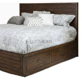 Solid Wood Platform Storage Bed with Drawers