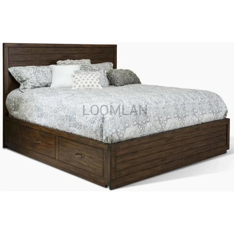 Solid Wood Platform Storage Bed with Drawers