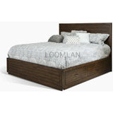 Solid Wood Platform Storage Bed with Drawers