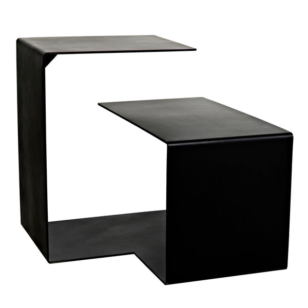 Solo Side Table, Black Steel-Side Tables-Noir-LOOMLAN