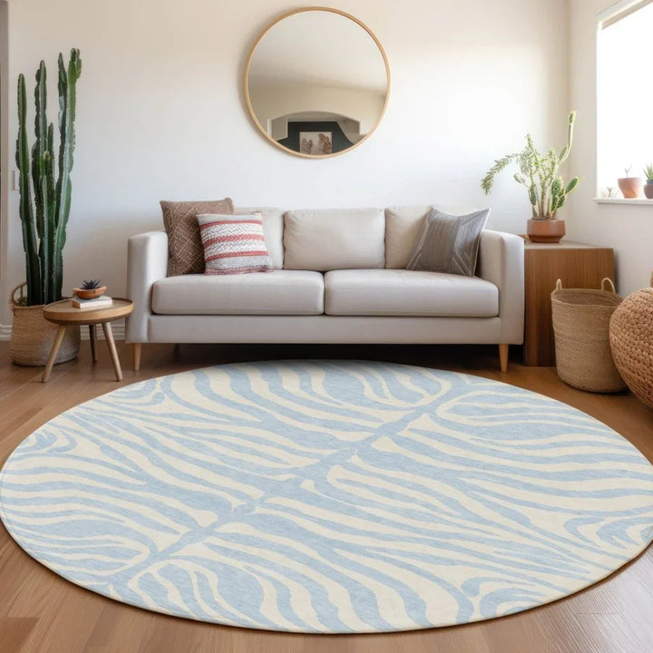 Solstice Blue Washable Indoor-Outdoor Rug-Outdoor Rugs-LOOMLAN Rugs-LOOMLAN