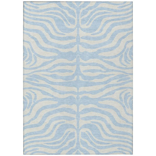 Solstice Blue Washable Indoor-Outdoor Rug-Outdoor Rugs-LOOMLAN Rugs-2'6" x 3'10"-LOOMLAN