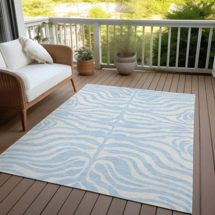 Solstice Blue Washable Indoor-Outdoor Rug-Outdoor Rugs-LOOMLAN Rugs-LOOMLAN