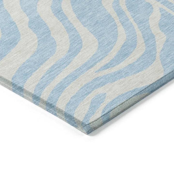 Solstice Blue Washable Indoor-Outdoor Rug-Outdoor Rugs-LOOMLAN Rugs-LOOMLAN