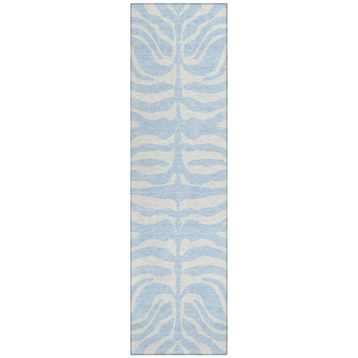 Solstice Blue Washable Indoor-Outdoor Rug-Outdoor Rugs-LOOMLAN Rugs-2'3" x 7'6"-LOOMLAN