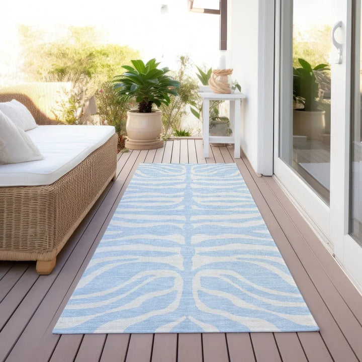 Solstice Blue Washable Indoor-Outdoor Rug-Outdoor Rugs-LOOMLAN Rugs-LOOMLAN