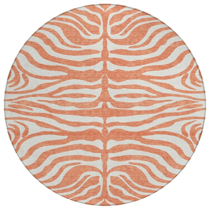 Solstice Coral Washable Indoor-Outdoor Rug-Outdoor Rugs-LOOMLAN Rugs-8' x 8'-LOOMLAN