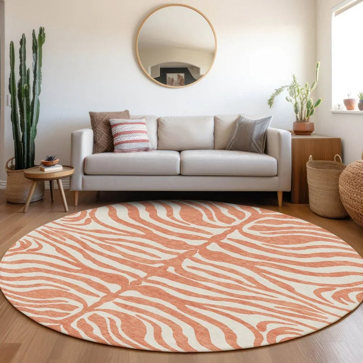 Solstice Coral Washable Indoor-Outdoor Rug-Outdoor Rugs-LOOMLAN Rugs-LOOMLAN