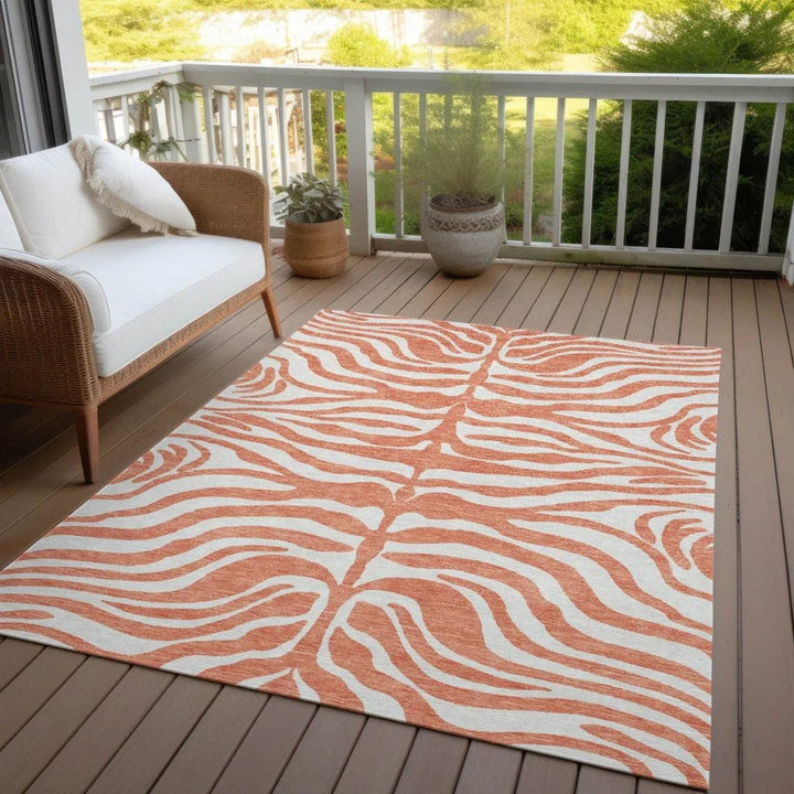 Solstice Coral Washable Indoor-Outdoor Rug-Outdoor Rugs-LOOMLAN Rugs-LOOMLAN