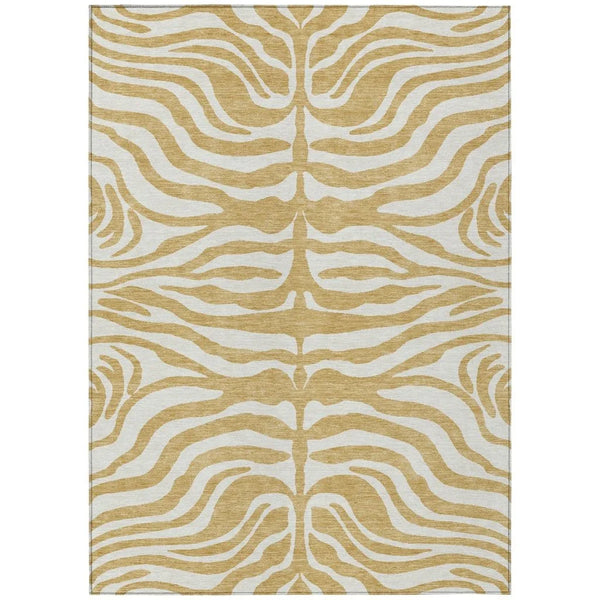 Solstice Gold Washable Indoor-Outdoor Rug-Outdoor Rugs-LOOMLAN Rugs-2'6" x 3'10"-LOOMLAN